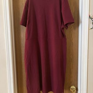 Old Navy Deep Red Midi Dress